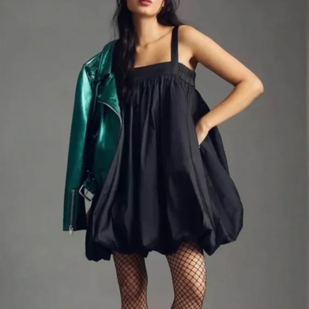 Bloni Square Neck Taffeta Bubble Mini Dress from Anthropologie